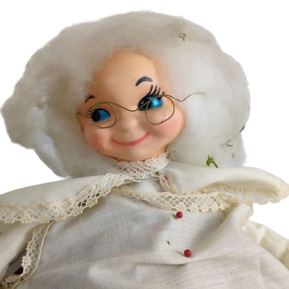 Vintage 1970s Santa & Mrs Claus Folded Magazine Skirt Dolls MCM Christmas Retro - Picture 4 of 11